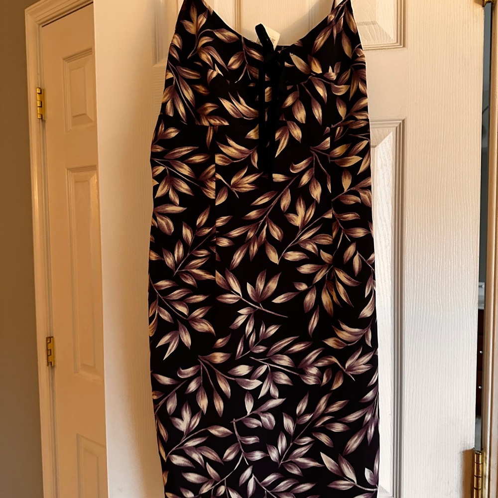 Leaf Print Sleeveless Dress